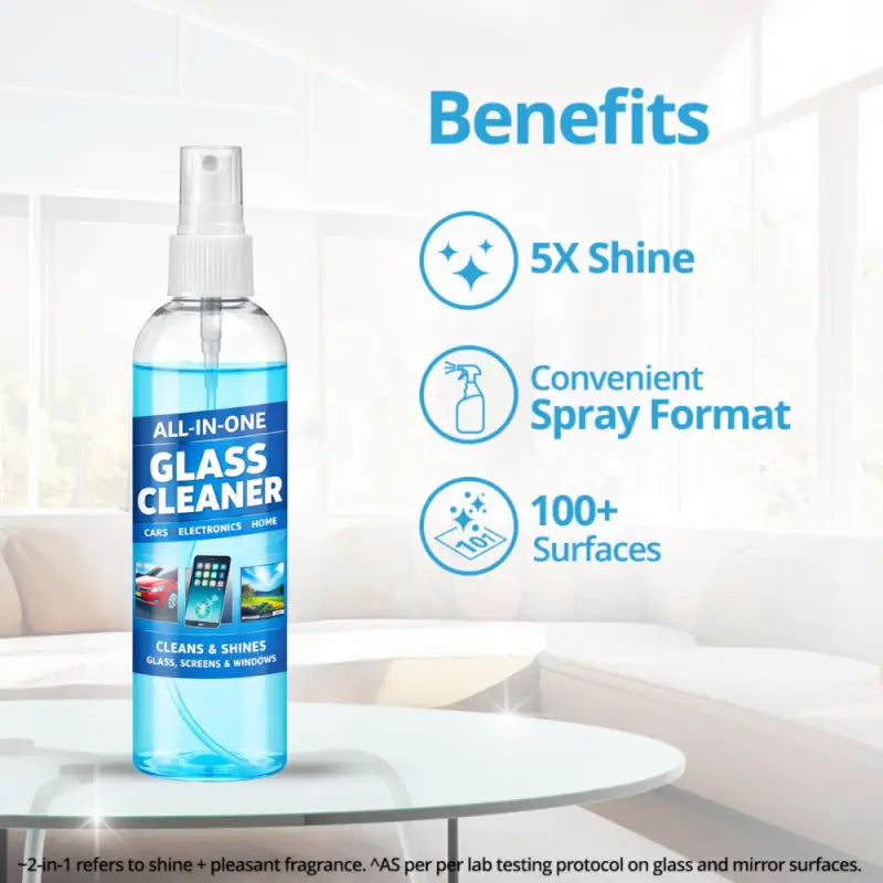 All-in-One Glass Cleaner Spray | Multi-Surface Cleaner for Car Glass, Mirrors, Windows, Mobile Screens & Electronics