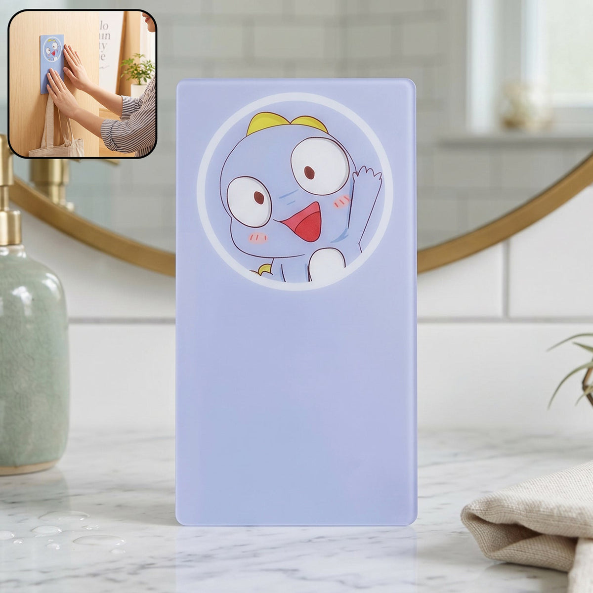 Strong adhesive plastic wall hook hanging towel in bathroom Main image