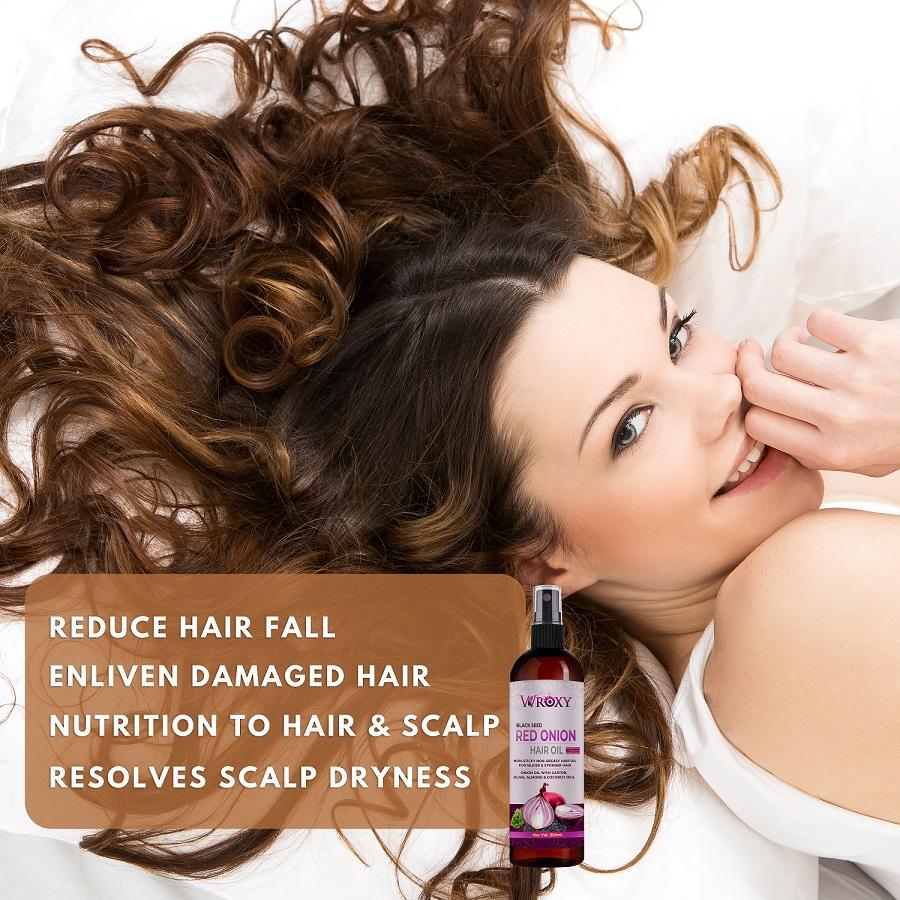 Wroxy Onion Black Seed Hair Oil Controls Hair Fall (Pack of 2) Secondary image