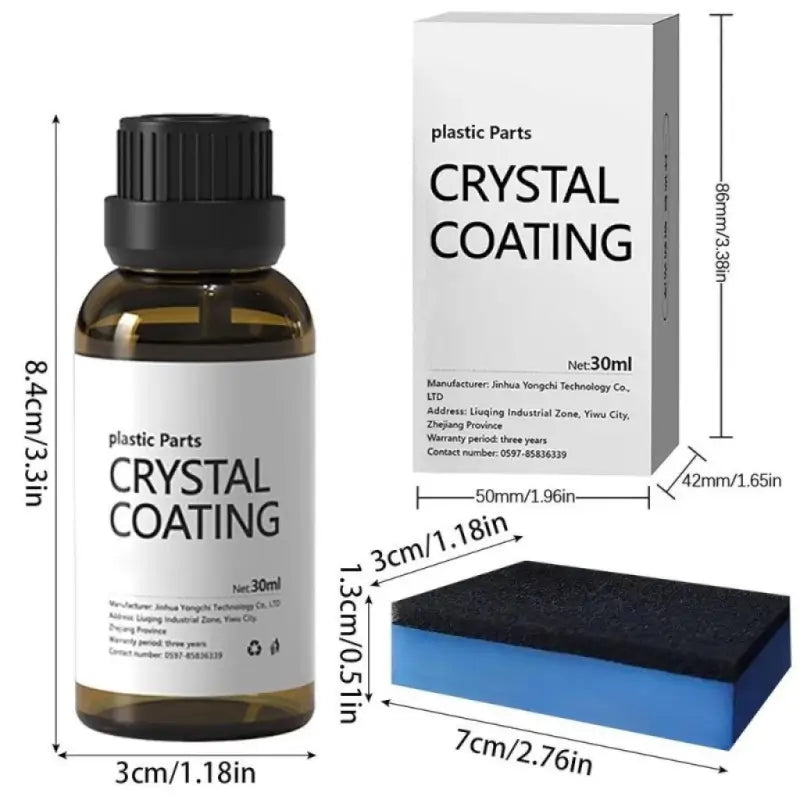Crystal Coating for Car and Bike Outdoor Plastic Parts, 30 ML, 1 Pc