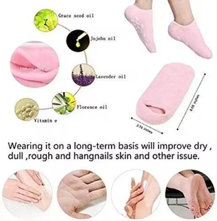 Moisturizing Silicone Gel Socks – Foot Care Spa Socks