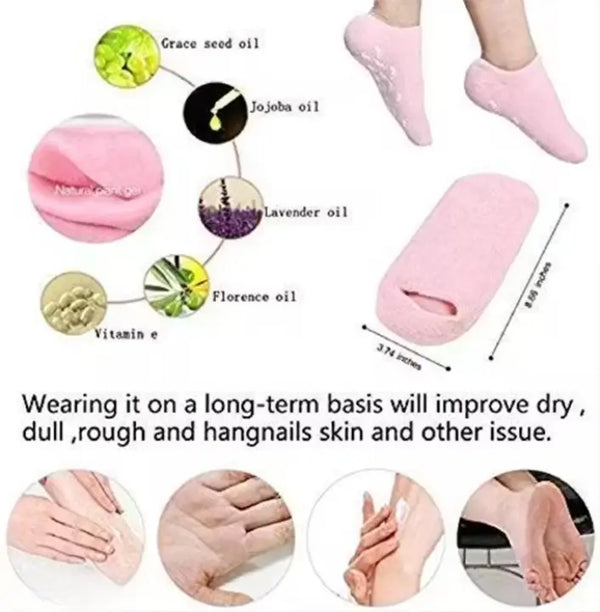 Moisturizing Silicone Gel Socks – Foot Care Spa Socks