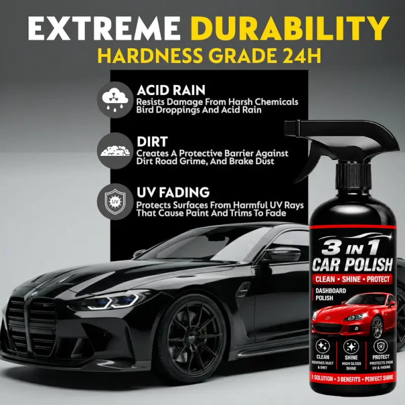 3-in-1 Car Dashboard Polish Spray | Clean, Shine & Protect Interior Polish for Dashboard, Plastic, Vinyl & Car Accessories