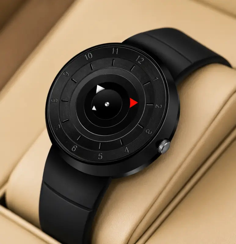Men's Black Analog Quartz Watch – Stylish Silicone Strap Casual & Formal Wrist Watch for Men & Boys Main image