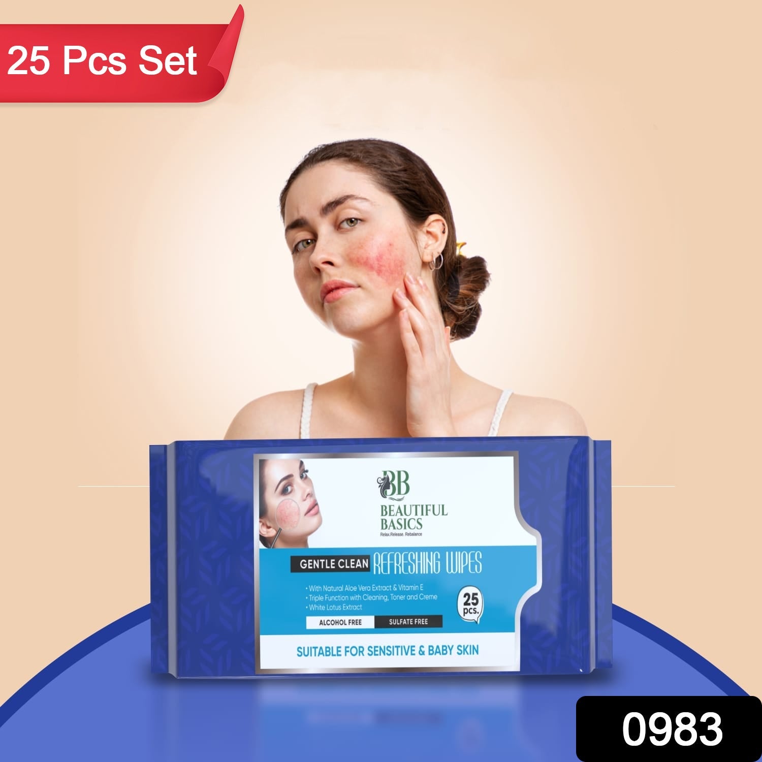 Facial Wet Wipes – Refreshing & Alcohol-Free | Beautiful Basics Secondary image