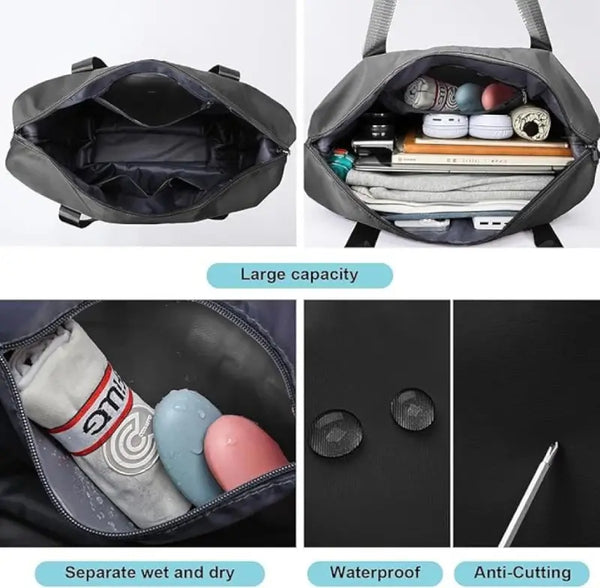 Duffle Trolley Bag – Large Foldable Travel Bag with Wheels & Adjustable Handles