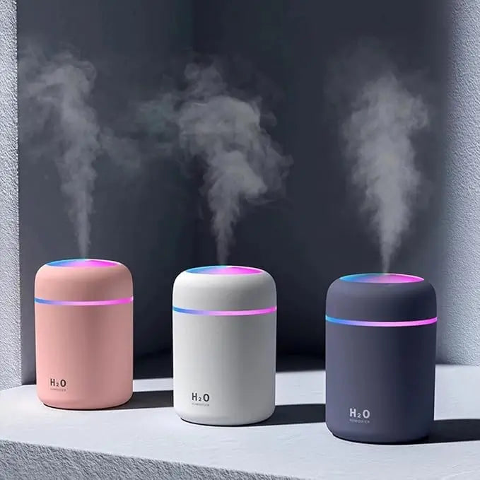 H2O 300ml Ultrasonic Humidifier – Portable Mist Maker with Colorful LED Light for House Main image