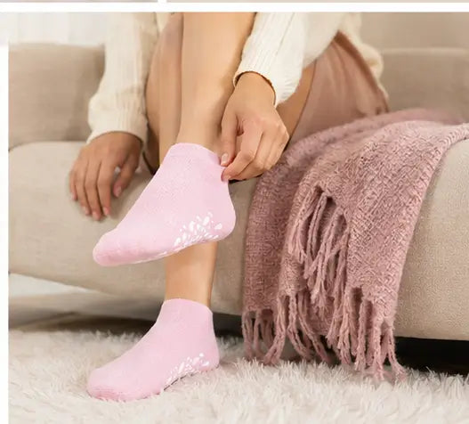 Spa Gel Moisturizing Socks – Silicone Gel Heel Repair Socks for Dry, Cracked Feet (1 Pair)
