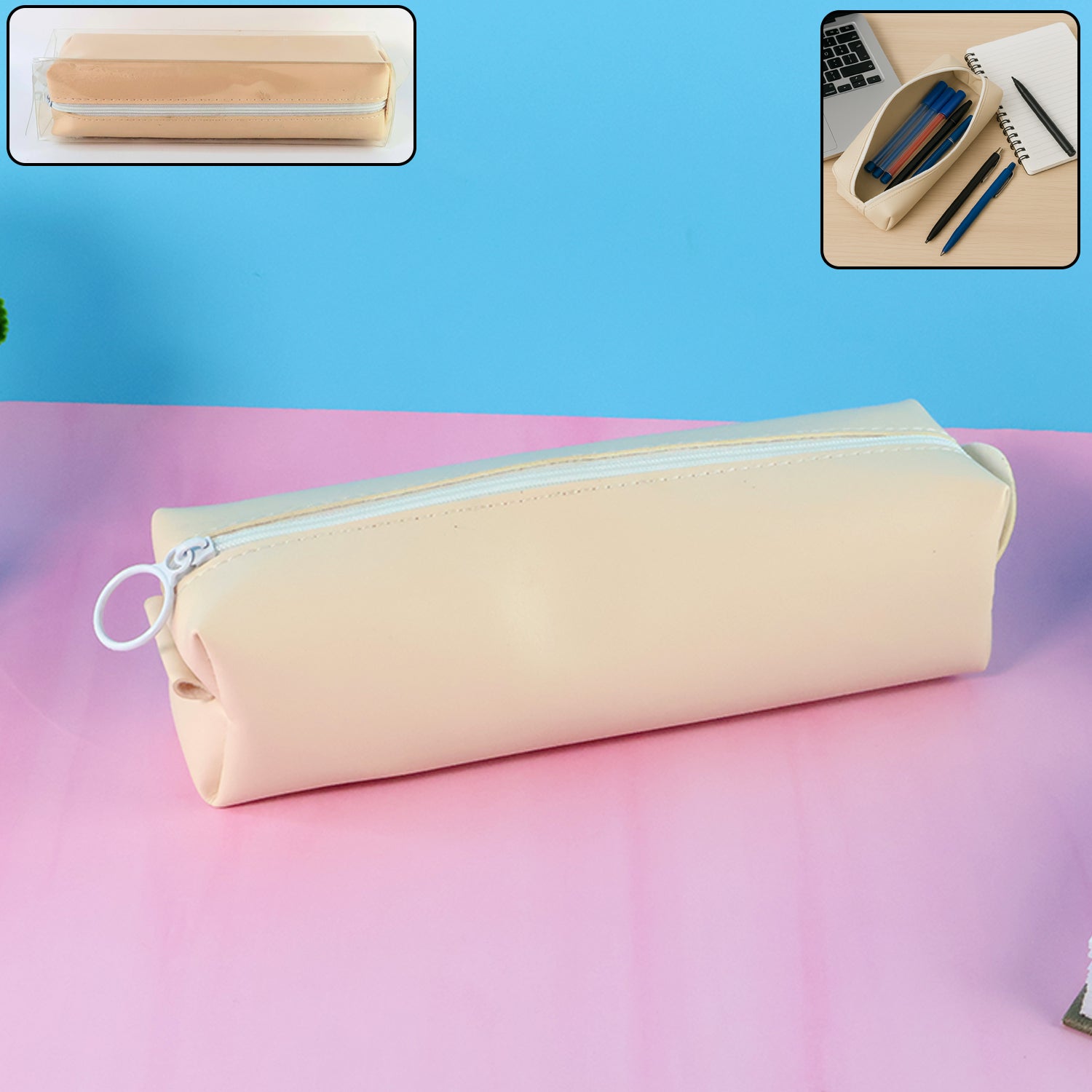 PU Leather Pencil Pouch – Slim, Soft Zippered Stationery Case Secondary image